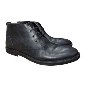 Aiden & Mason Men's Vivialdi Black Leather‎ Chukka Dress Boots Size 10.5